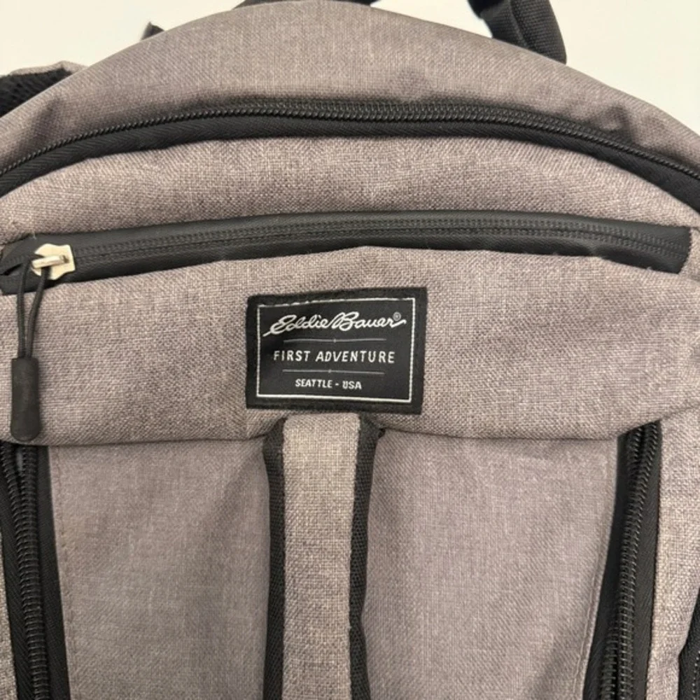 Eddie‎ Bauer First Adventure Gray Polyester Diaper Backpack Unisex OS